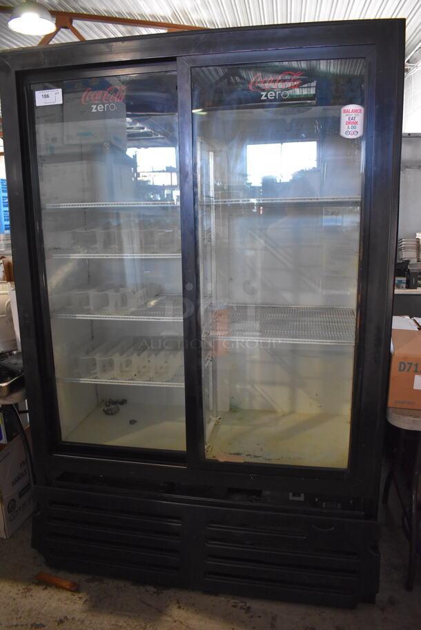 Imbera VRD43 ENERGY STAR Metal Commercial 2 Door Reach In Cooler Merchandiser w/ Poly Coated Racks. 115 Volts, 1 Phase. 55x29x79. Tested and Working! - Image 3 of 8