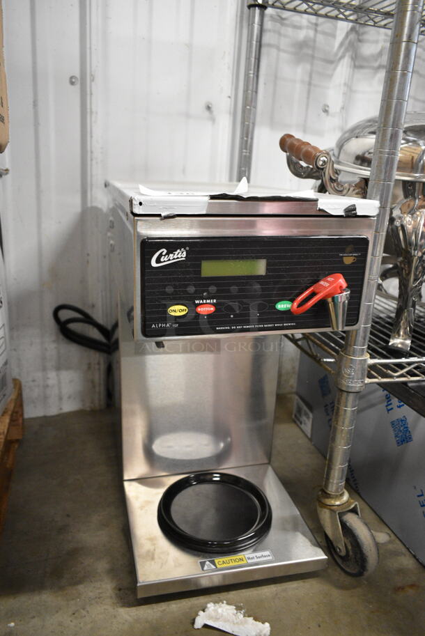 BRAND NEW SCRATCH AND DENT! Curtis ALP1GT12A000 Stainless Steel Commercial 12 Cup Coffee Brewer w/ Hot Water Dispenser and Metal Brew Basket. 120 Volts, 1 Phase.  - Image 4 of 5