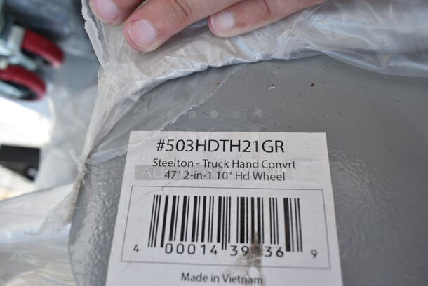 2 BRAND NEW SCRATCH AND DENT! Lavex 503HDTH21GR 500 lb. Gray 2-in-1 Convertible Hand Truck With 10" Solid Rubber Wheels. 2 Times Your Bid! - Image 3 of 4