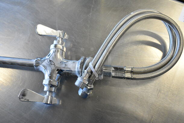 BRAND NEW SCRATCH AND DENT! Regency 600PRDX 1.15 GPM Deck-Mounted Pre-Rinse Faucet with Single Base - Image 4 of 5