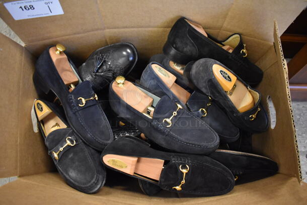 ALL ONE MONEY! Lot of Italian Made Black Loafers Including Bragano and Romano Martegani! Sizes 9 and 9.5.