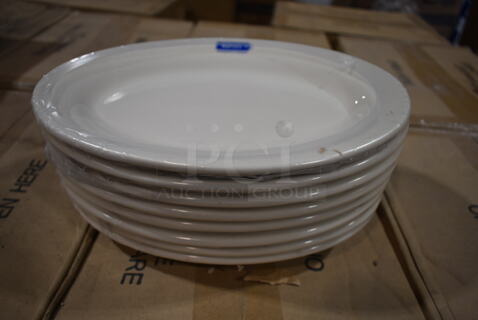 PALLET LOT of 18 Boxes of 24 BRAND NEW IN BOX! Tuxton PIHA104 10-1/2"x7-3/8" Eggshell Wide with Naples Oval Platter. 18 Times Your Bid!