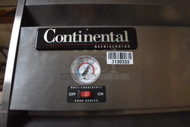 Continental 1RE Stainless Steel Commercial Single Door Reach In Cooler on Commercial Casters. 115 Volts, 1 Phase. 29x34x82. Tested and Working! - Image 4 of 6