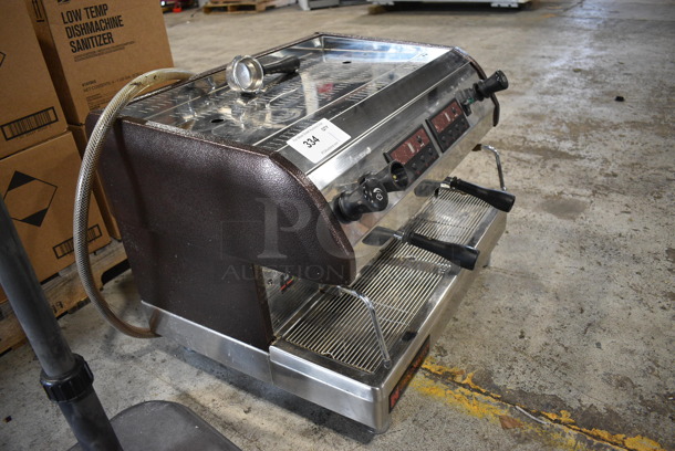 Grindmaster Model ESP2 Stainless Steel Commercial Countertop 2 Group Espresso Machine w/ 3 Portafilters and 2 Steam Wands. 220-240 Volts, 1 Phase. 28x22x22 - Image 9 of 9