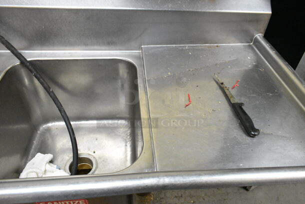 Stainless Steel 3 Bay Sink w/ Faucet and Handles. (kitchen) - Image 5 of 5