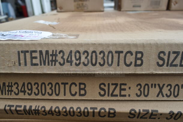4 BRAND NEW SCRATCH AND DENT! Lancaster Table & Seating 3493030TCB 30" x 30" Laminated Square Table Top Reversible Cherry / Black. 4 Times Your Bid! - Image 3 of 5
