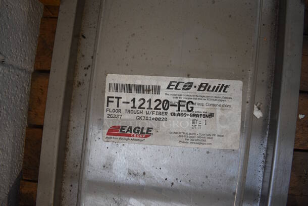 BRAND NEW IN CRATE! Eagle Model FT-12120-FG Stainless Steel Commercial Floor Trough w/ Fiber Glass Grating. 123x16x12 - Image 2 of 5