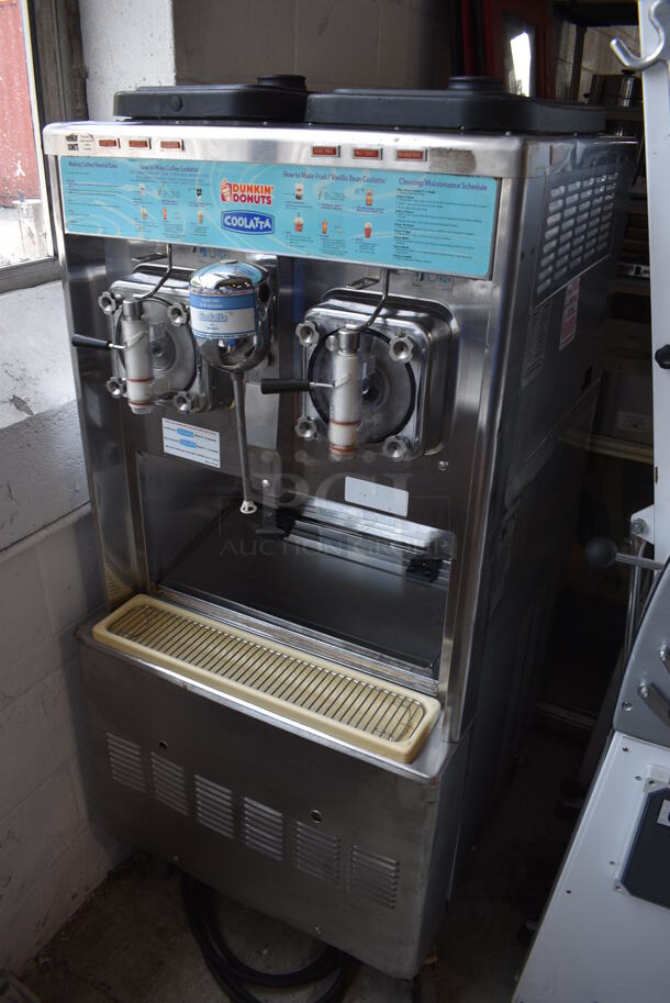 Taylor Model 342D-27 Stainless Steel Commercial Floor Style Air Cooled 2 Flavor Frozen Beverage Machine w/ Drink Mixer Attachment on Commercial Casters. 208-230 Volts, 1 Phase. 26x34x60 - Image 2 of 8