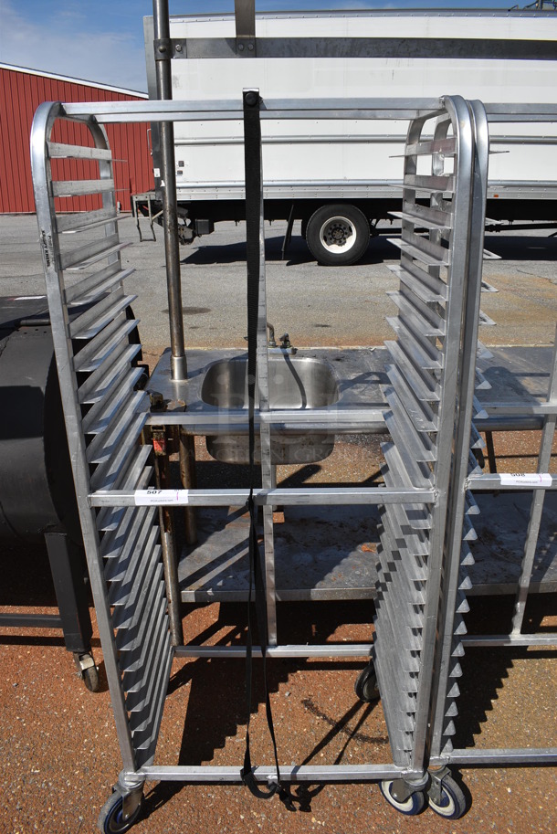 Metal Commercial Pan Transport Rack on Commercial Casters. 28x18x64