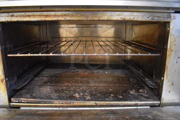 Radiance Stainless Steel Commercial Natural Gas Powered 6 Burner Range w/ Oven, Over Shelf and Back Splash. 36x33x57 - Image 5 of 7