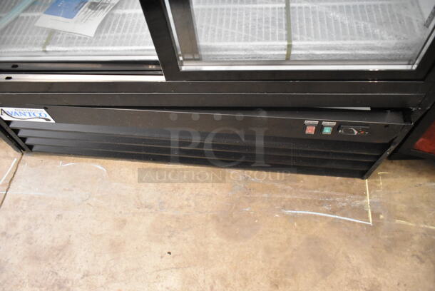 BRAND NEW SCRATCH AND DENT! 2024 Avantco 178GDS47HCB Metal Commercial 2 Door Reach In Cooler Merchandiser w/ Poly Coated Racks. 115 Volts, 1 Phase. Tested and Working! - Image 4 of 7