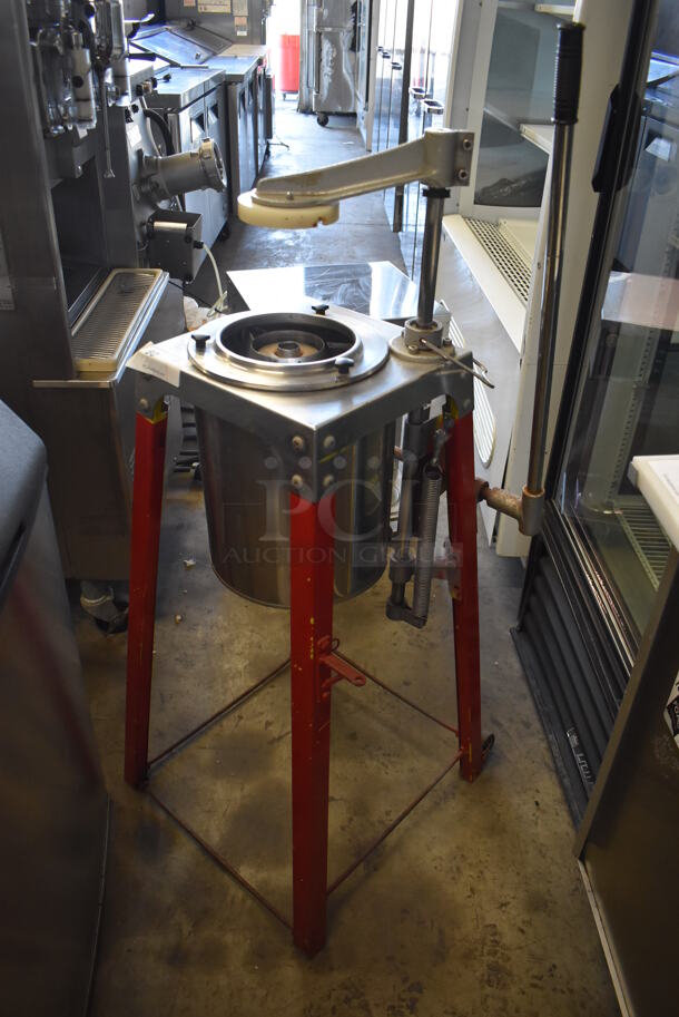 Metal Floor Style Pineapple Coring Machine on 2 Casters. - Image 2 of 4