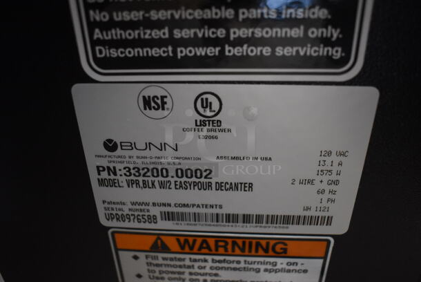 BRAND NEW IN BOX! 2021 Bunn VPR Stainless Steel Commercial Coffee Machine w/ 2 Coffee Pots, Poly Pitcher and Poly Brew Basket. 120 Volts, 1 Phase. 16x8x21 - Image 6 of 6