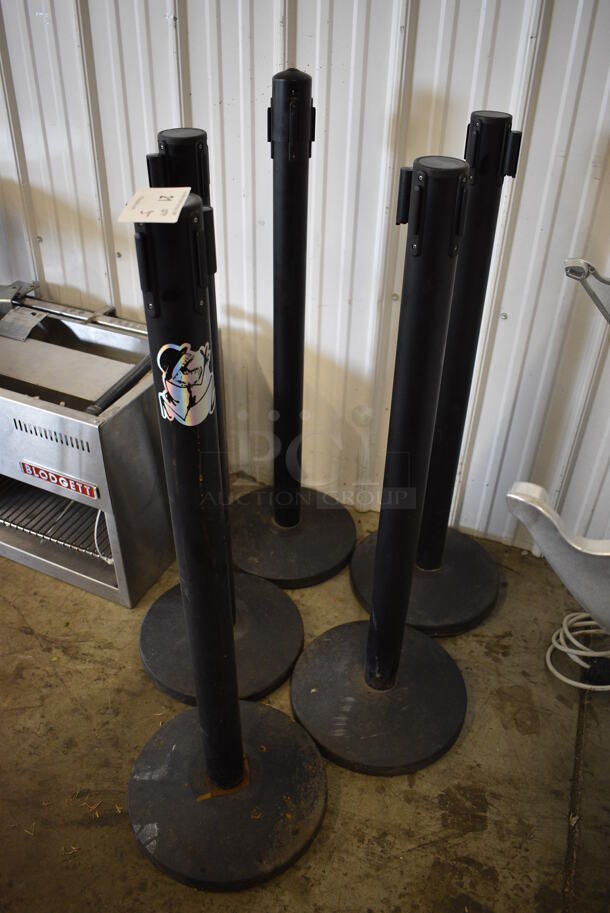 5 Queue Way Black Stanchions. 14x14x40. 5 Times Your Bid! - Image 4 of 4
