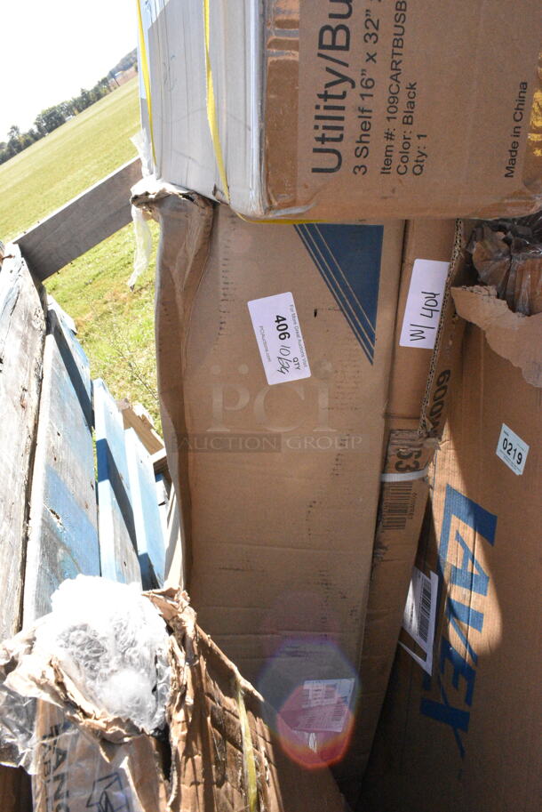 BRAND NEW SCRATCH AND DENT! Vollrath 97101 2 Shelf Utility Cart with Chrome Uprights - 200 lb. Capacity. May Be Missing Pieces.  - Image 2 of 3