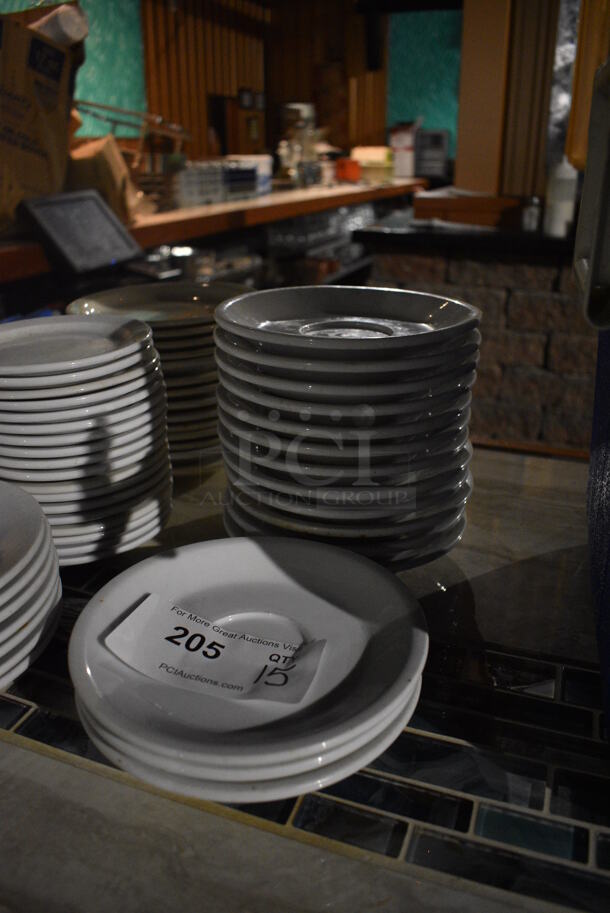 15 White Ceramic Saucers. 7x7x1. 15 Times Your Bid! (bar) - Image 3 of 3
