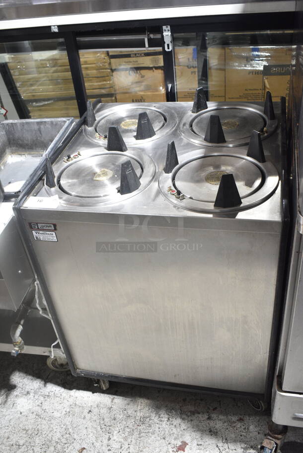 APW Wyott ML4-10 Stainless Steel Commercial 4 Well Plate Dispenser on Commercial Casters. 120 Volts, 1 Phase. Tested and Working! - Image 2 of 9