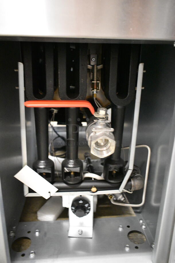 BRAND NEW SCRATCH AND DENT! Wilprep WP-F3-NG Stainless Steel Commercial Floor Style Natural Gas Powered Deep Fat Fryer w/ 2 Metal Fry Baskets. 90,000 BTU. - Image 7 of 8