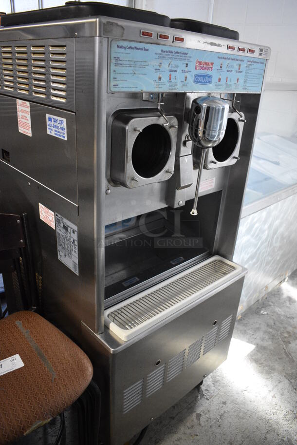 Taylor Model 342D-27 Stainless Steel Commercial Floor Style Air Cooled 2 Flavor Frozen Beverage Machine w/ Drink Mixer Attachment on Commercial Casters. 208-230 Volts, 1 Phase. 26x34x60 - Image 7 of 7