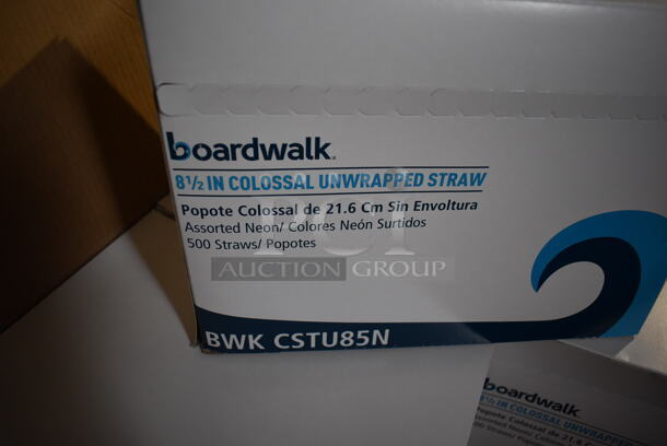 3 Boxes of BRAND NEW Boardwalk 8.5" Colossal Unwrapped Neon Colored Straws. 3 Times Your Bid! - Image 3 of 4