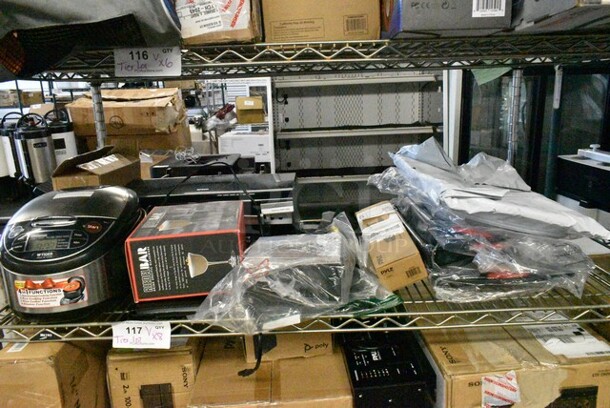 8 Various Items Including Tiger JAX-T10U Rice Cooker, Epson Stylus Photo R280 Printer, Riedel Bar Glasses, Pyle PMNGSP1BK Wireless BT Streaming Speaker, Pyle Microphone, Muffin Baking Pans. 8 Times Your Bid!  - Image 1 of 12
