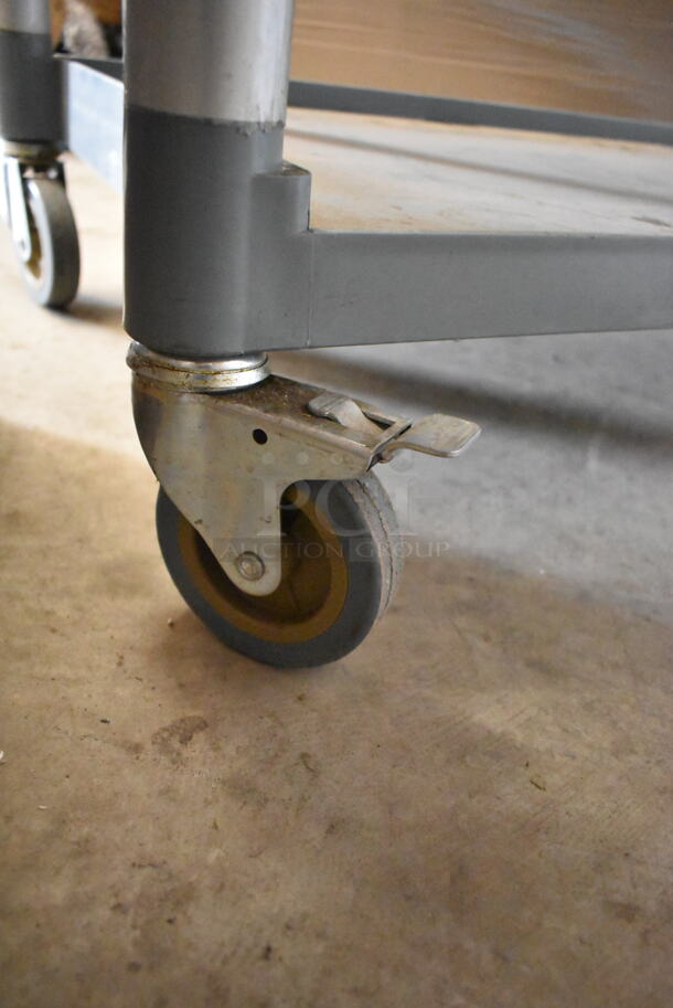 Gray Poly 2 Tier Cart on Commercial Casters.  - Image 2 of 2