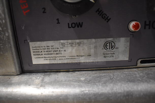 2020 Lockwood H-HEAT UNIT-EXT-6 CA55-PFIN-26ID-R Metal Commercial Single Door Heated Holding Cabinet w/ 7 Metal Full Size Baking Pans on Commercial Casters. 120 Volts, 1 Phase. 21x31x56. Tested and Does Not Power On - Image 8 of 8