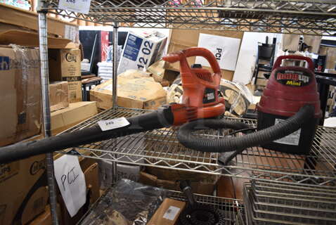 2 Items; 2E200 Wet Dry Vacuum and Black & Decker Leaf Blower. 2 Times Your Bid!