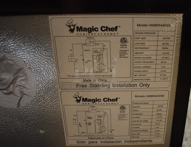 Magic Chef Model HMBR440SE Mini Cooler. 115 Volts, 1 Phase. 19x22x33. Tested and Powers On But Does Not Get Cold - Image 7 of 7