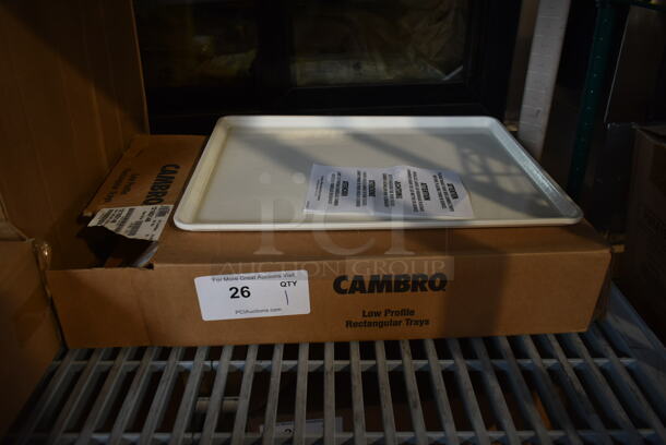 Box of 12 BRAND NEW! Cambro White Poly Low Profile Trays. 