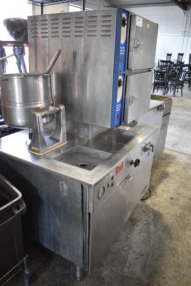 Cleveland Convection Stainless Steel Commercial Electric Powered Double Deck Steam Cabinet w/ Model TDC/2-20 Tilting Kettle. 208 Volts, 3 Phase. 42x35x62 - Image 10 of 10