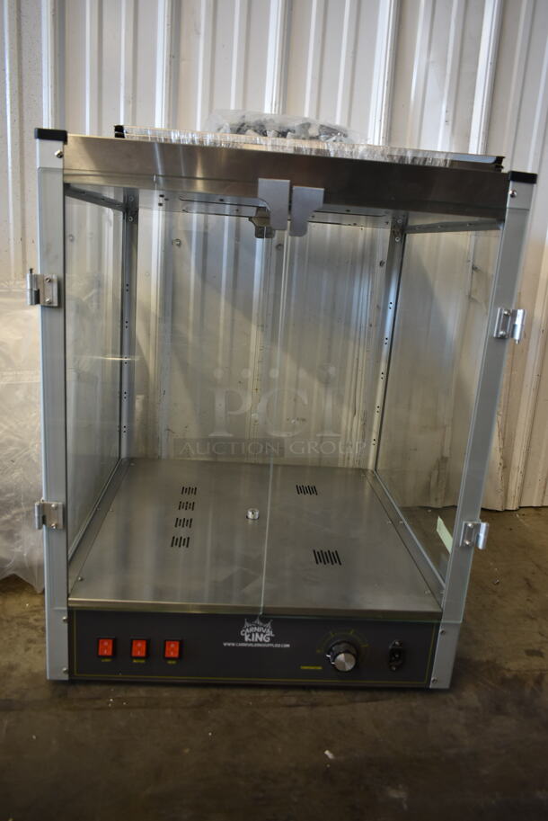 BRAND NEW SCRATCH AND DENT! Carnival King 382HPW18D2S Stainless Steel Commercial Countertop Heated Warming Cabinet Merchandiser. Stock Picture Used as Gallery Picture. 120 Volts, 1 Phase. Tested and Working! - Image 5 of 9