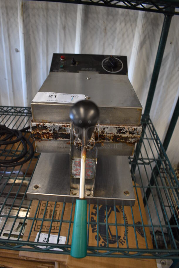 Stainless Steel Commercial Countertop Waffle Machine. 10x25x14. Tested and Working! - Image 3 of 7