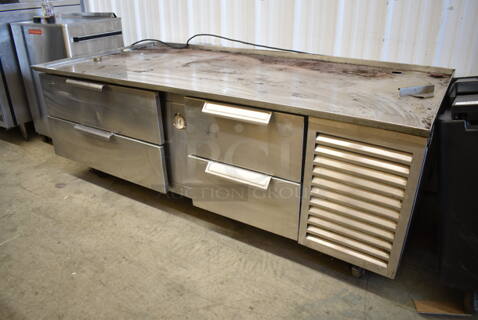 Randell 20078SCAM Stainless Steel 4 Drawer Chef Base on Commercial Casters. 115 Volts, 1 Phase. Tested and Working!