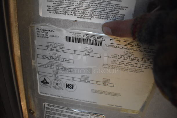 Pitco Frialator 24RUFMMS Stainless Steel Commercial Natural Gas Powered Donut Fryer. 72,000 BTU. 29x43x56 - Image 9 of 9