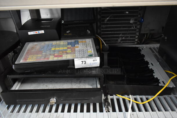 ALL ONE MONEY! Lot of Metal Cash Register w/ Insert and Menu Keyboard. - Image 1 of 8