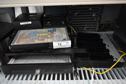 ALL ONE MONEY! Lot of Metal Cash Register w/ Insert and Menu Keyboard.