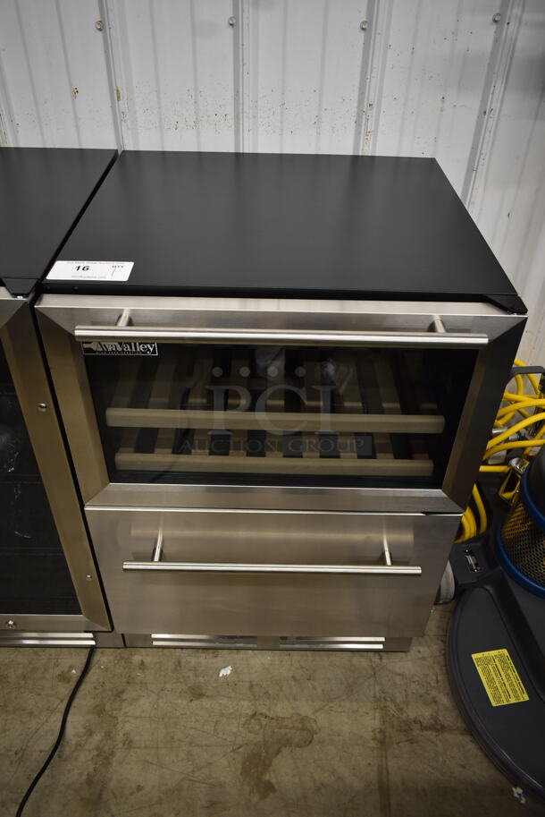 BRAND NEW SCRATCH AND DENT! AvaValley 342DSR20DZ Stainless Steel Dual Temperature Beverage Cooler Merchandiser with Top Shelf and Bottom Drawer. 120 Volts, 1 Phase. Tested and Working! - Image 2 of 6