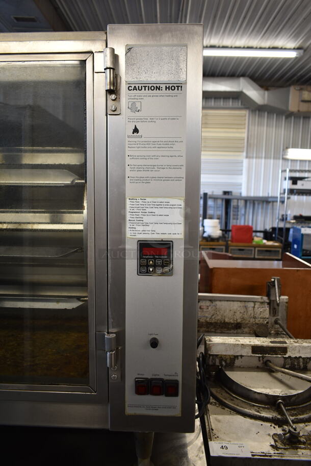 Hickory Industries N/5.8 G Stainless Steel Commercial Natural Gas Powered 7 Spit Rotisserie Oven w/ 7 Extra Spits on Stand. 65,000 BTU. - Image 3 of 11