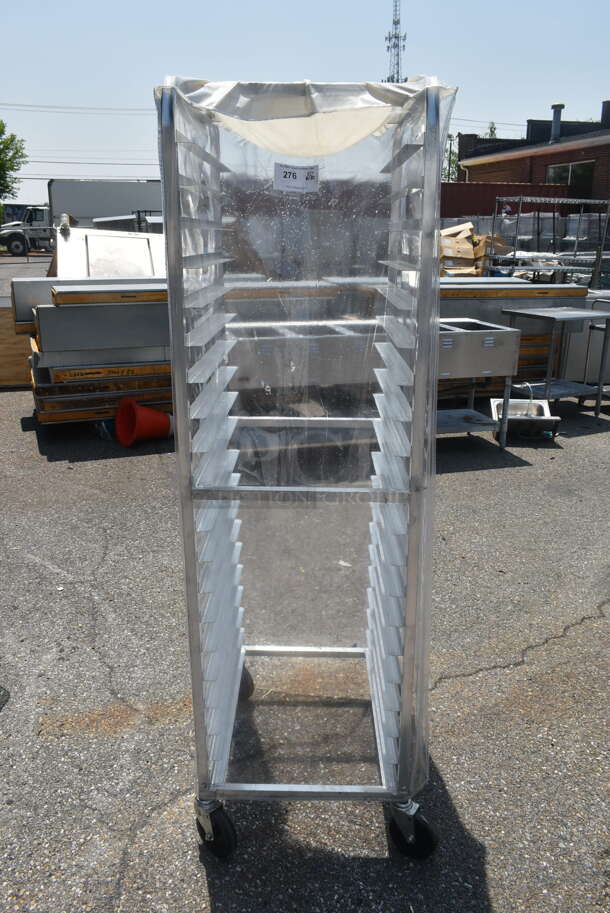 Metal Commercial Pan Transport Rack w/ Clear Cover on Commercial Casters. - Image 1 of 4