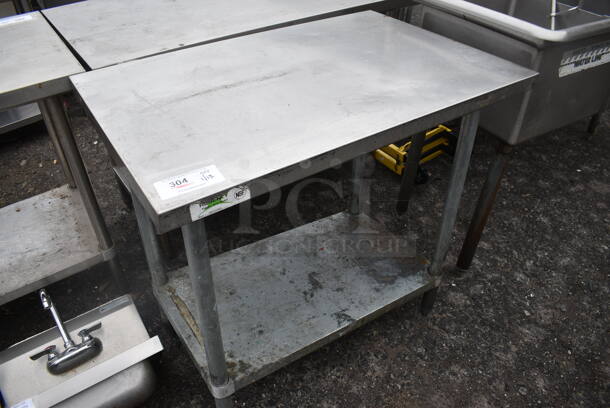 Regency Stainless Steel Table w/ Metal Under Shelf. 36x24x34