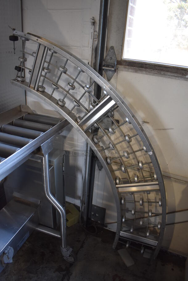 ALL ONE MONEY! Lot of RSR16 16' Food Service Conveyor Belt w/ Electrical Raceway on Commercial Casters and Extra Curve Piece. Goes GREAT w/ Lot #1! 120/208 Volts, 3 Phase. 192x23x38, 12x55x3 - Image 7 of 11