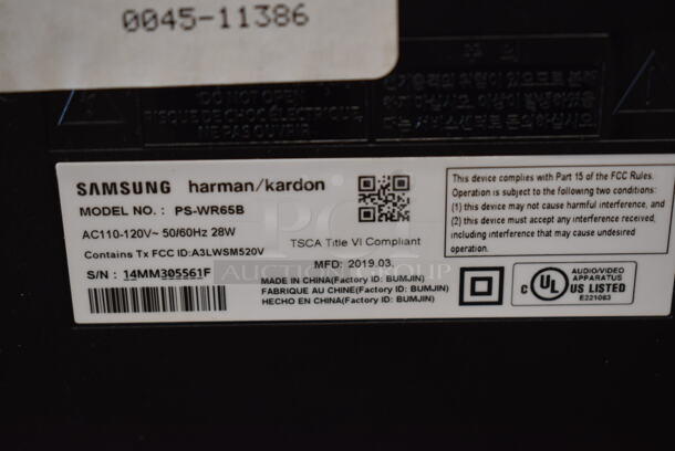 2 Samsung PS-WR65D Subwoofer Speakers. 110-120 Volts, 1 Phase. 8x12x14. 2 Times Your Bid! - Image 7 of 7