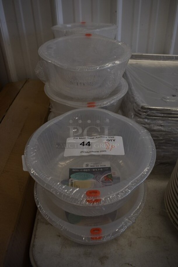 8 BRAND NEW! 8 Clear Poly Major Rice Bowl. 10x9x4.5. 8 Times Your Bid!