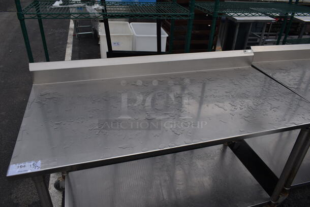 John Boos Stainless Steel Commercial Table w/ Under Shelf and Back Splash on Commercial Casters. - Image 2 of 5