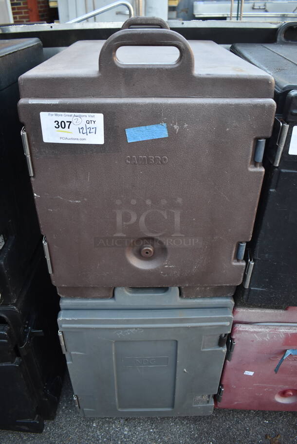 2 Poly Food Carrying Catering Case; Cambro 300MPC Brown and Carlisle NPC300N Blue Gray. 17x24x23. 2 Times Your Bid! - Image 1 of 7