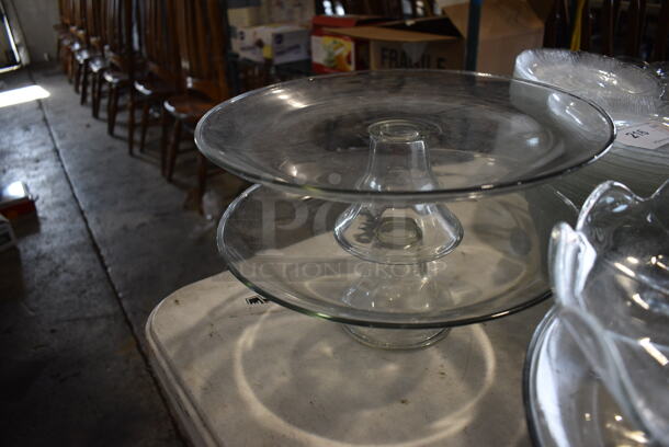 4 Various Glass Cake Stands. 13x13x4.5, 12.5x12.5x5. 4 Times Your Bid! - Image 3 of 3