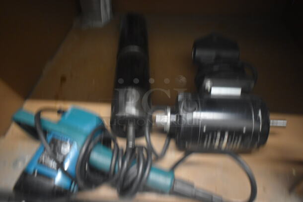 Tan Metal 2 Door Cabinet w/ Contents Including Panasonic Commercial Electric Stapler and Tools on Commercial Casters. - Image 6 of 12