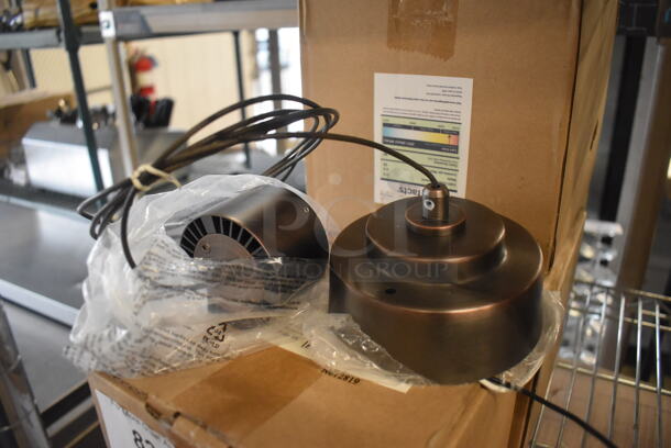 6 BRAND NEW! Brown Metal Light Fixtures. 5x5x7.5. 6 Times Your Bid! - Image 1 of 3