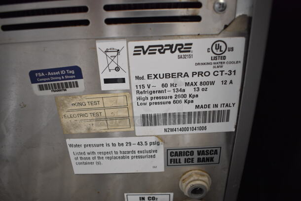 Everpure EXUBERA PRO CT-31 Stainless Steel Commercial Countertop Sparkling and Chilled Water Dispenser. 115 Volts, 1 Phase. 14x24x20 - Image 5 of 5